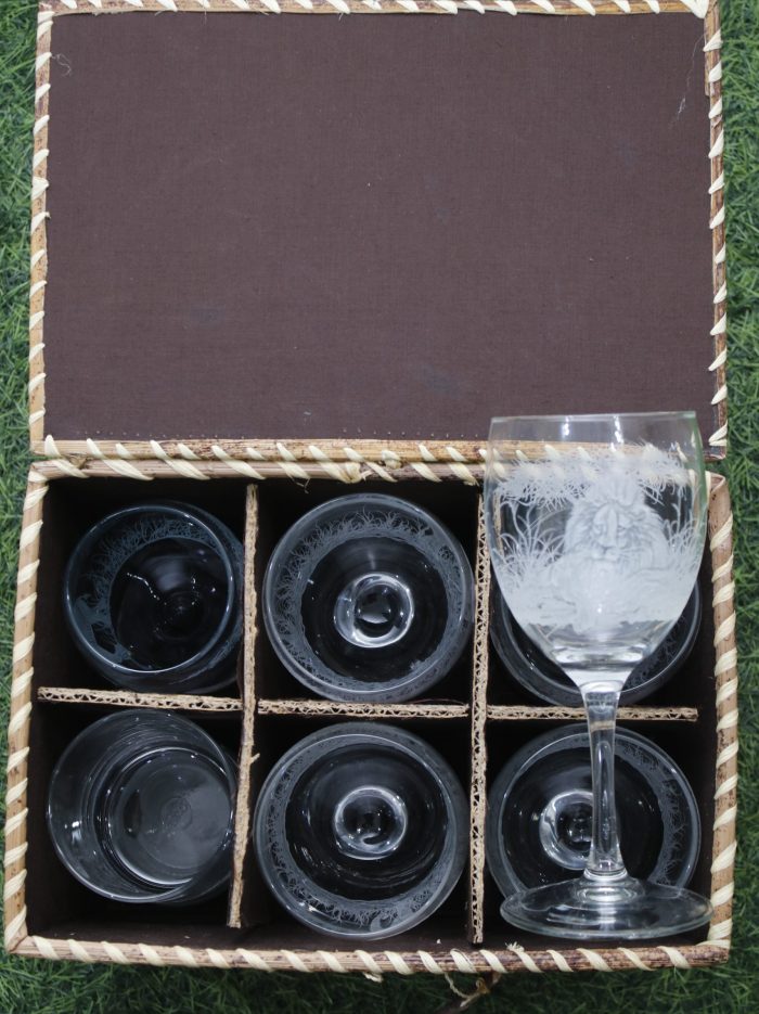 engraved wine glass c