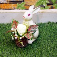 rabbit sculpture flower vessel