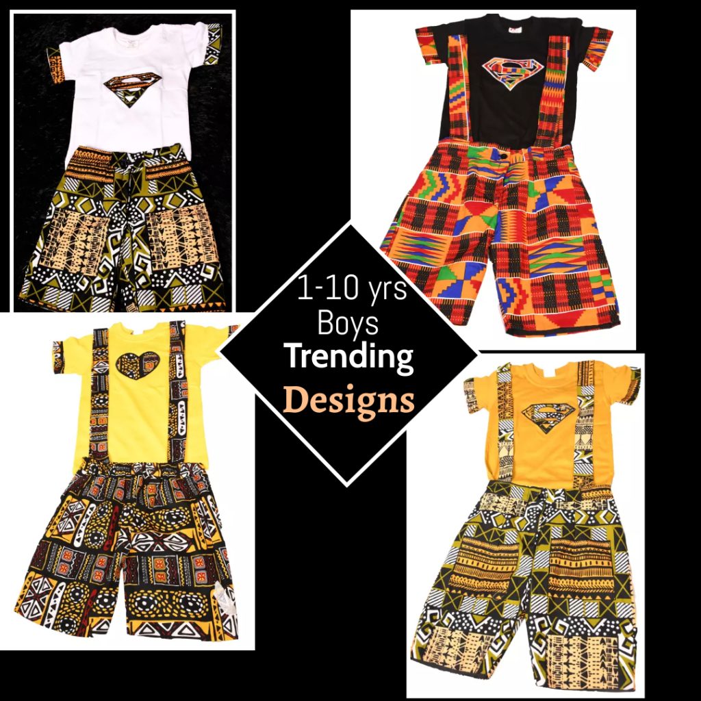Kids Kitenge tshirt and Short Combo best african designs African