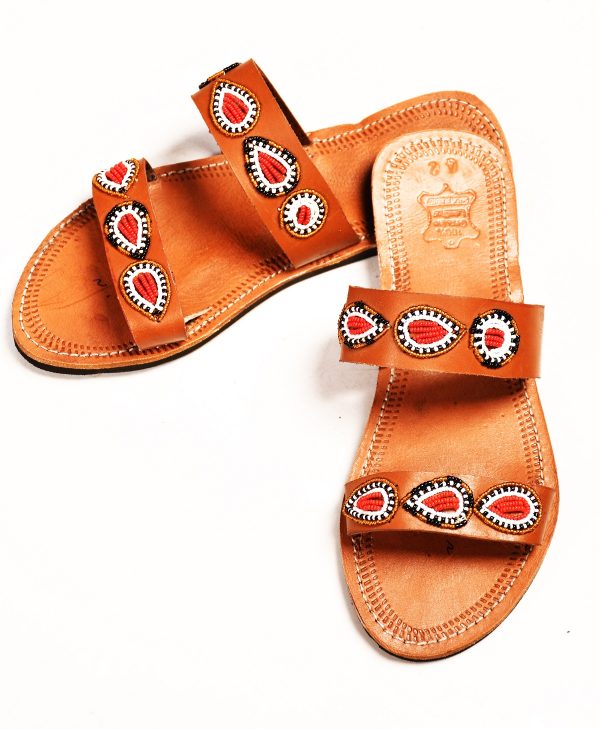 beaded leather sandals