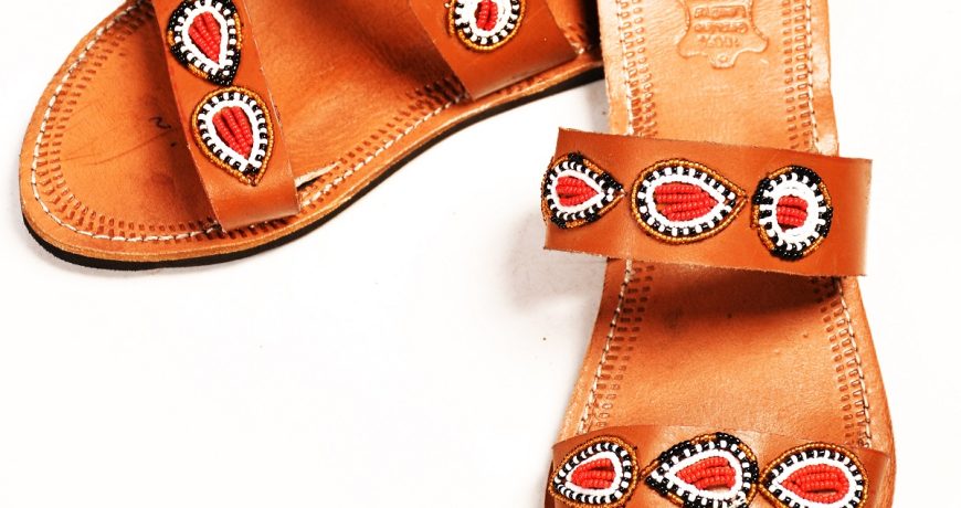 beaded leather sandals