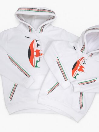 White Kenyan Hoodie Set