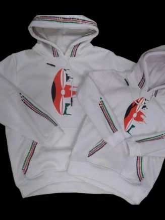 White Kenyan Hoodie Set