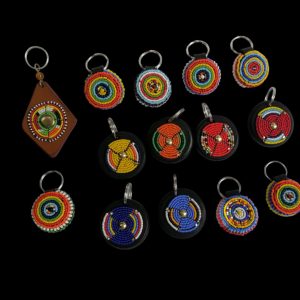 Beaded Leather Keyholders