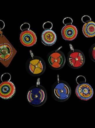 Beaded Leather Keyholders