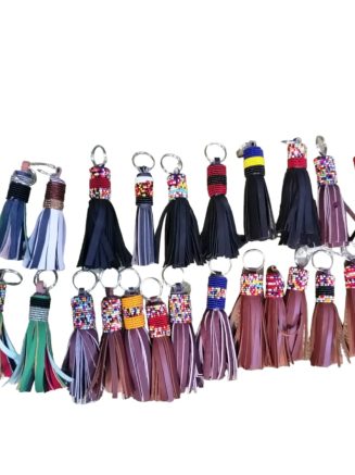 Beaded Leather Keychains