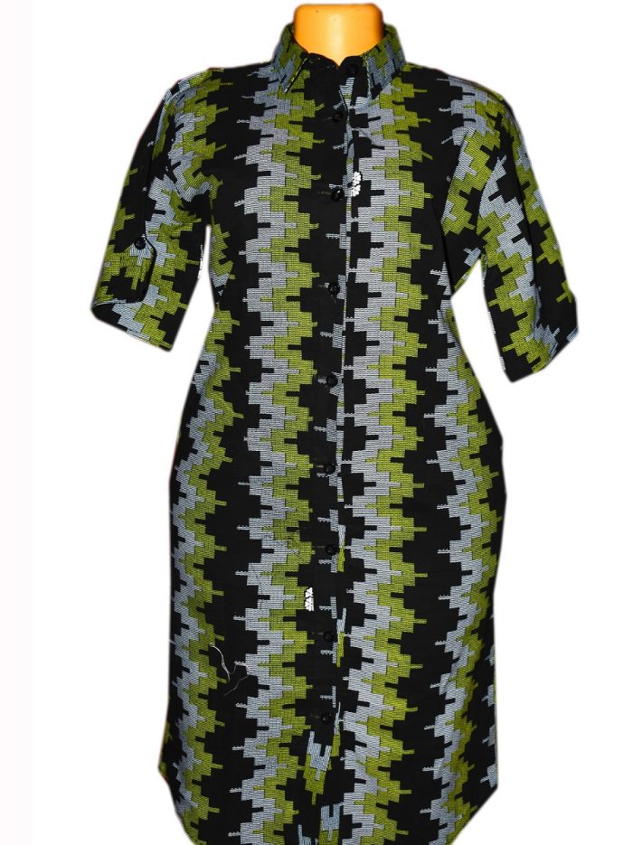 African Print Shirt Dress