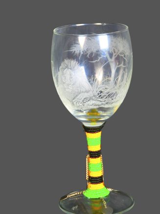 Maasai Beaded Lion Wine Glass