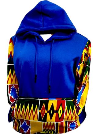 Blue African Print Hoodie