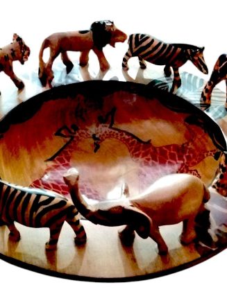 Handcrafted African Wildlife Decorative Bowl