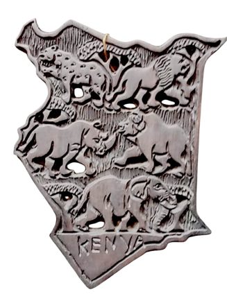 Handcrafted Kenya Map Wooden Wall Art