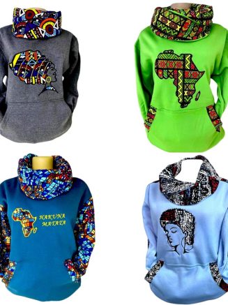 African Print Snood Hoodies