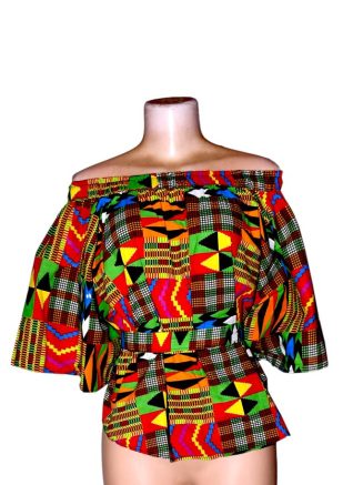 Off-Shoulder Kente Top