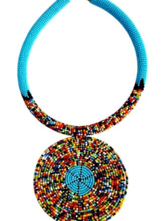 African Beaded Circle Necklace